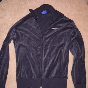 Adidas men’s velour zip up sweat jacket